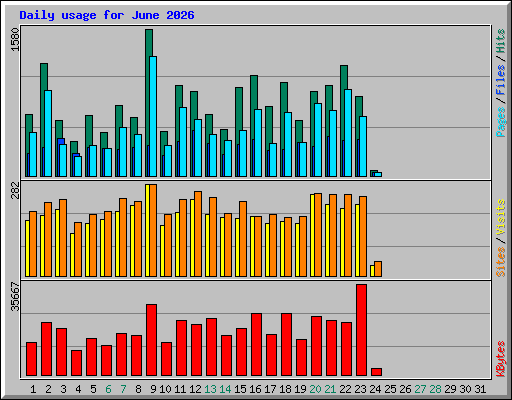 Daily usage for June 2026