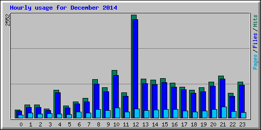 Hourly usage for December 2014