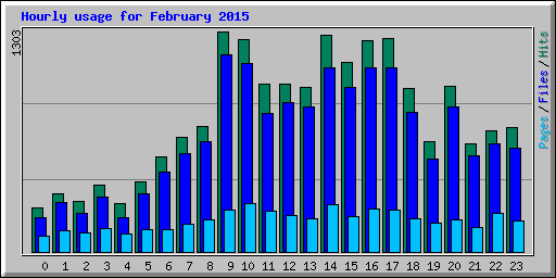 Hourly usage for February 2015