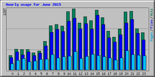 Hourly usage for June 2015