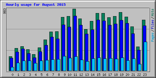 Hourly usage for August 2015