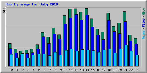 Hourly usage for July 2016