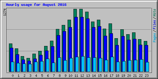 Hourly usage for August 2016