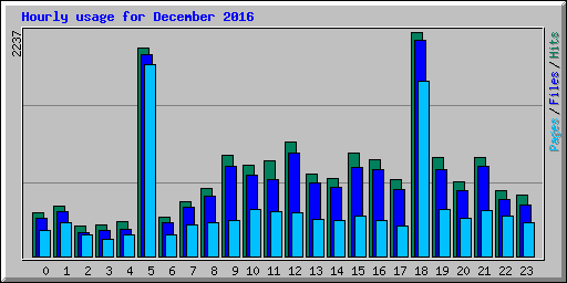 Hourly usage for December 2016
