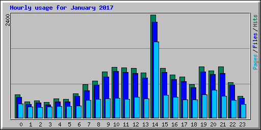 Hourly usage for January 2017