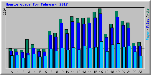 Hourly usage for February 2017