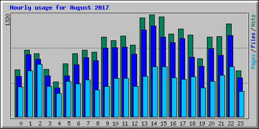 Hourly usage for August 2017