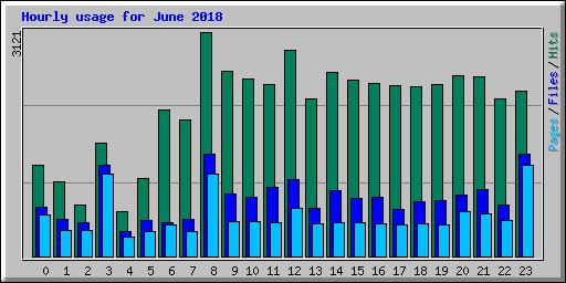 Hourly usage for June 2018