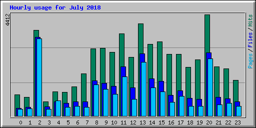 Hourly usage for July 2018