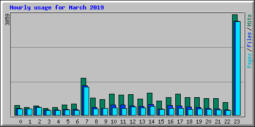 Hourly usage for March 2019