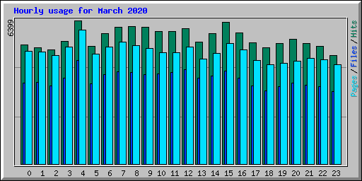 Hourly usage for March 2020