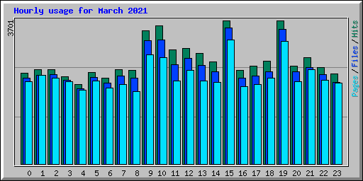 Hourly usage for March 2021