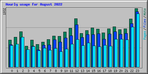 Hourly usage for August 2022