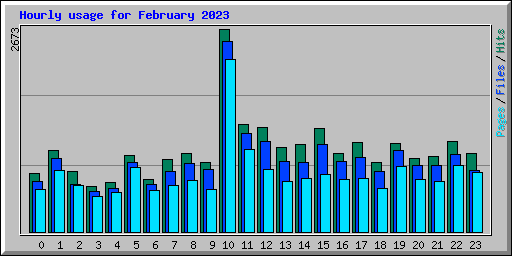 Hourly usage for February 2023