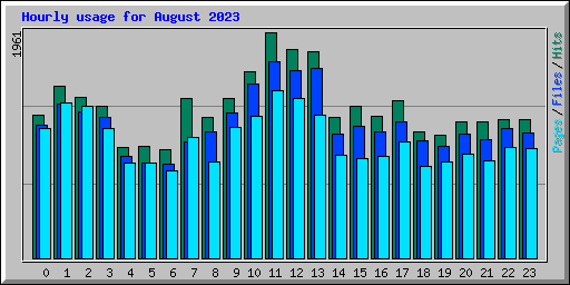 Hourly usage for August 2023