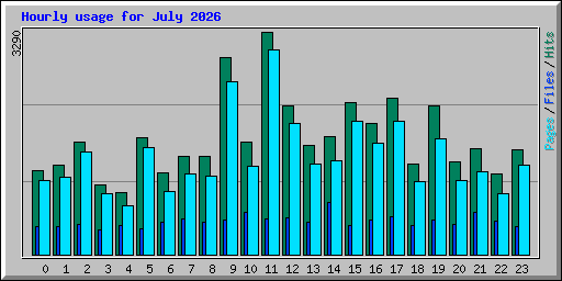 Hourly usage for July 2026